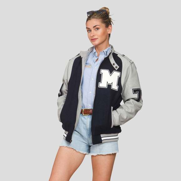 Women's Oversized Varsity Jacket - Picture 3 of 8